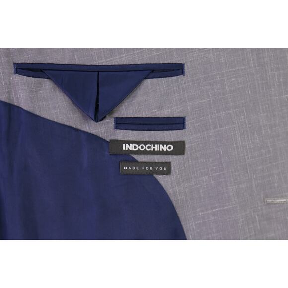Indochino Cutom Tailored Light Gray Wool Linen 2-Btn Suit 44R - Picture 7 of 9